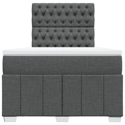 Boxspring met matras stof donkergrijs 120x200 cm