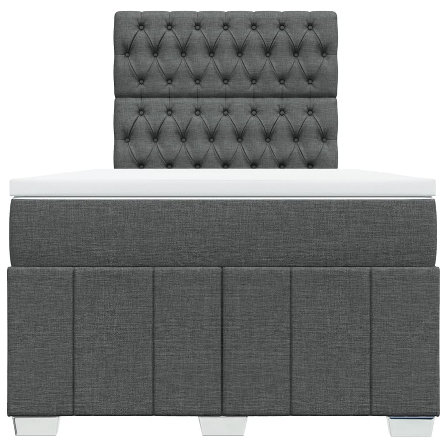 Boxspring met matras stof donkergrijs 120x200 cm