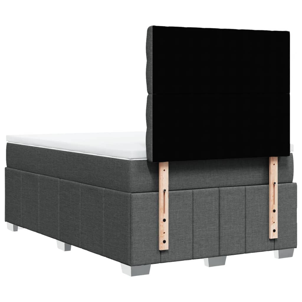 Boxspring met matras stof donkergrijs 120x200 cm