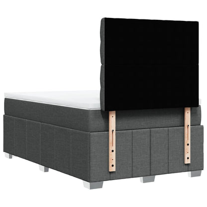 Boxspring met matras stof donkergrijs 120x200 cm
