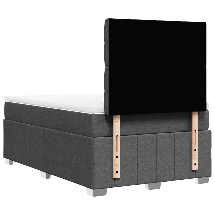 Boxspring met matras stof donkergrijs 120x200 cm