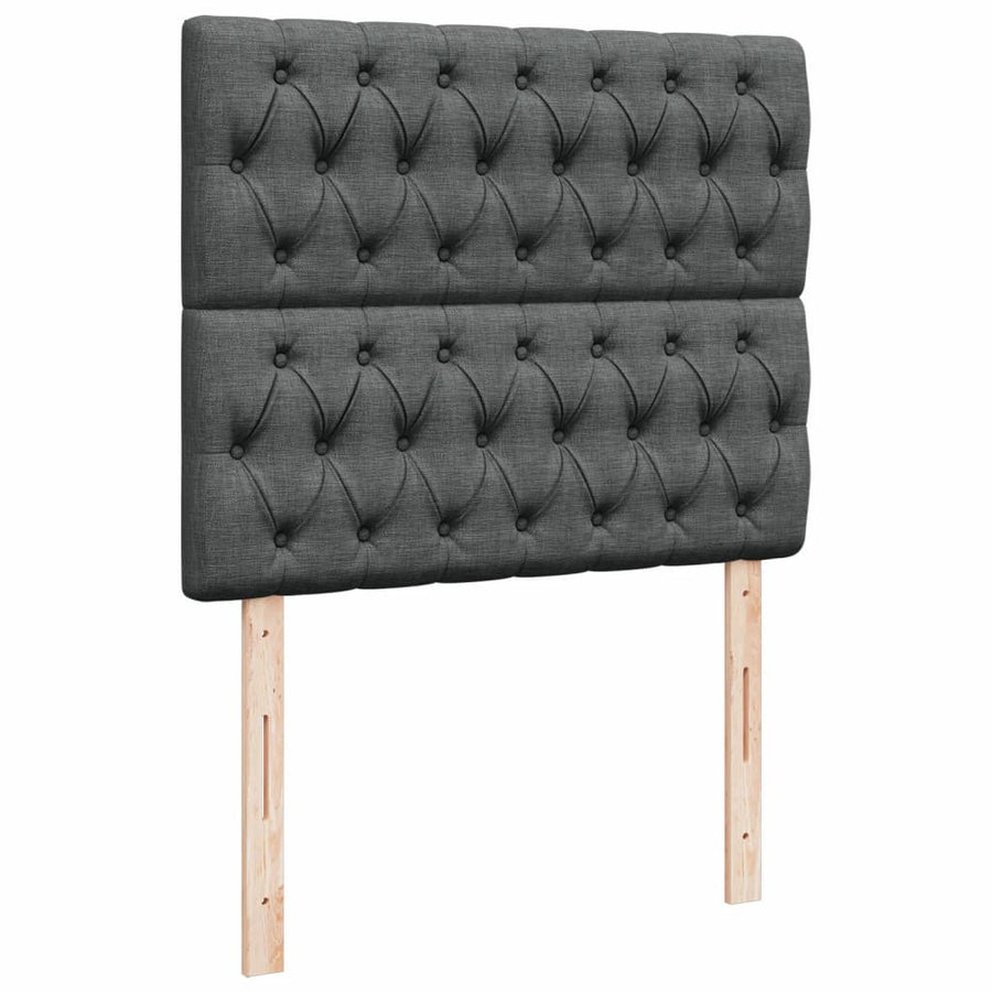 Boxspring met matras stof donkergrijs 120x200 cm