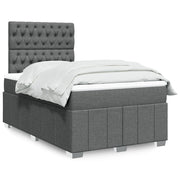 Boxspring 120x200 cm donkergrijs met matras