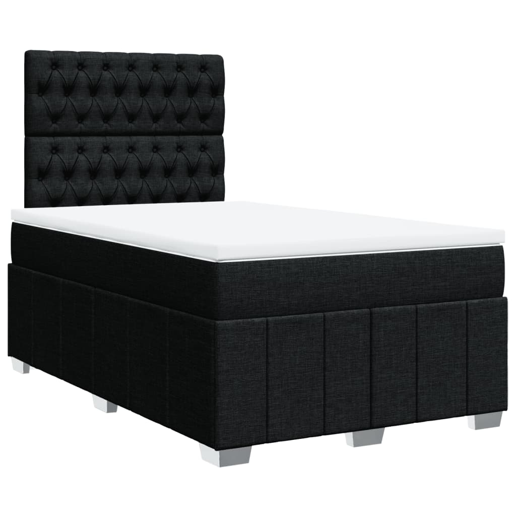 Boxspring met matras stof zwart 120x200 cm