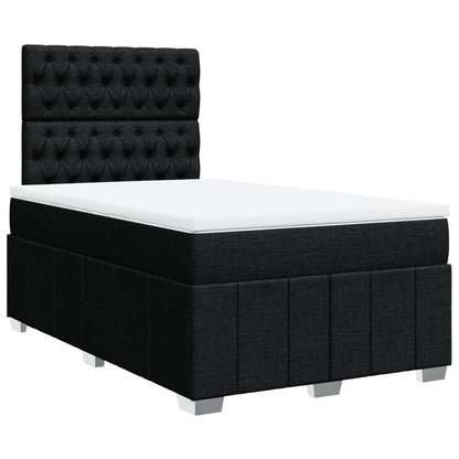 Boxspring met matras stof zwart 120x200 cm