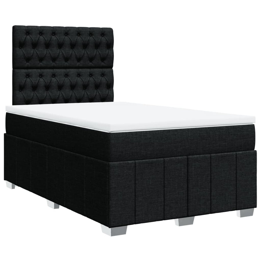 Boxspring met matras stof zwart 120x200 cm