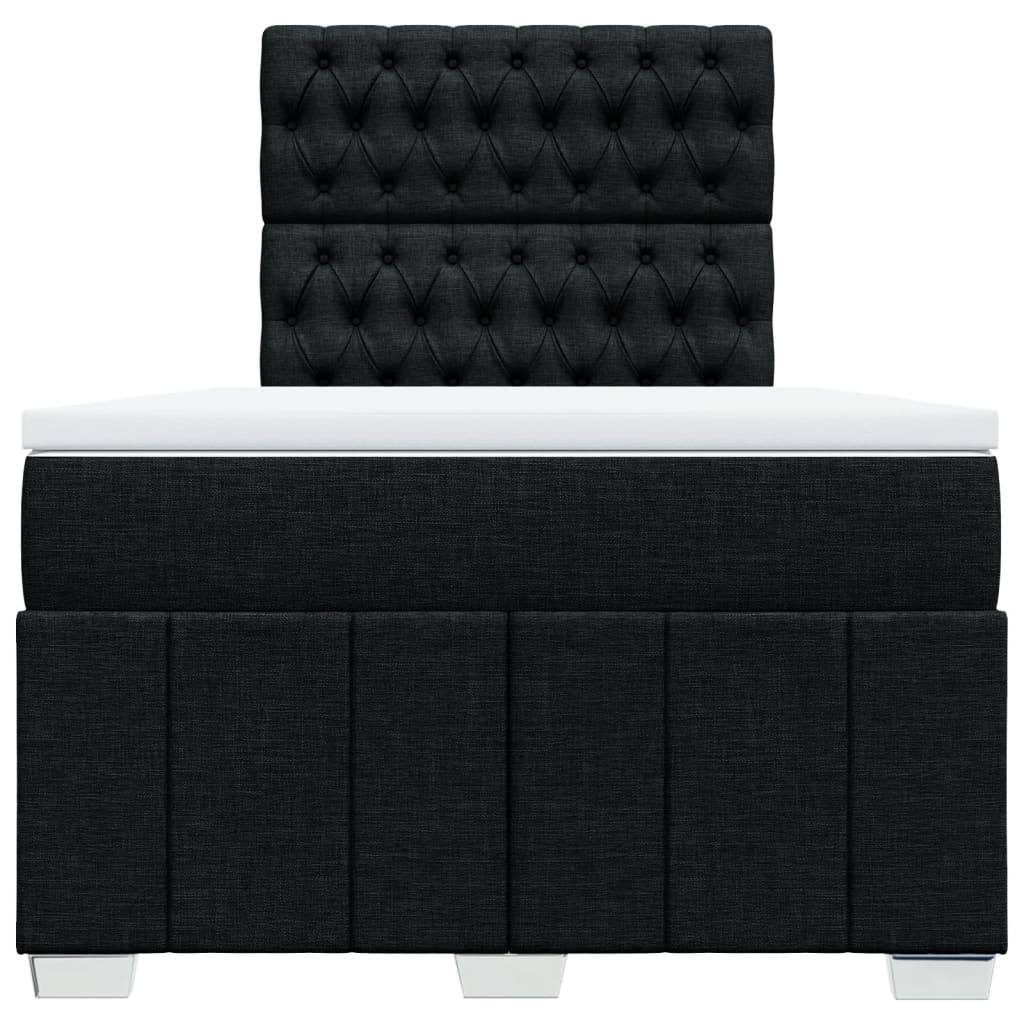 Boxspring met matras stof zwart 120x200 cm