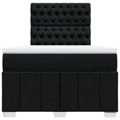 Boxspring met matras stof zwart 120x200 cm