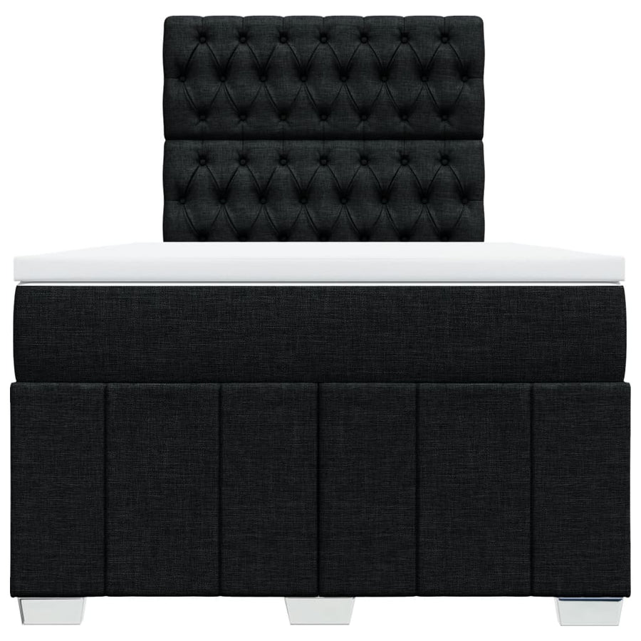 Boxspring met matras stof zwart 120x200 cm