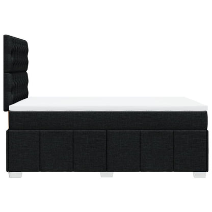 Boxspring met matras stof zwart 120x200 cm