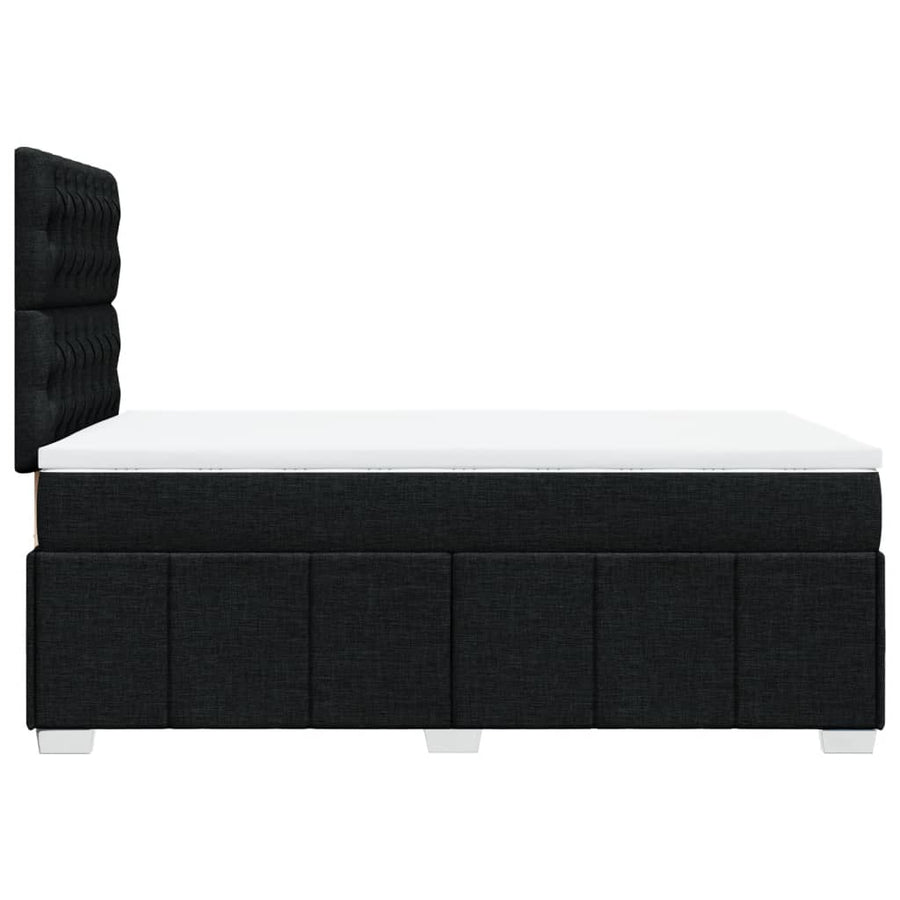 Boxspring met matras stof zwart 120x200 cm