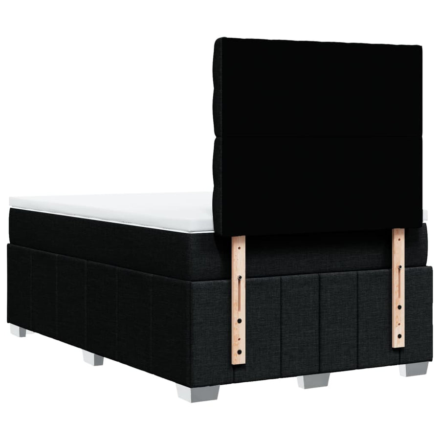 Boxspring met matras stof zwart 120x200 cm