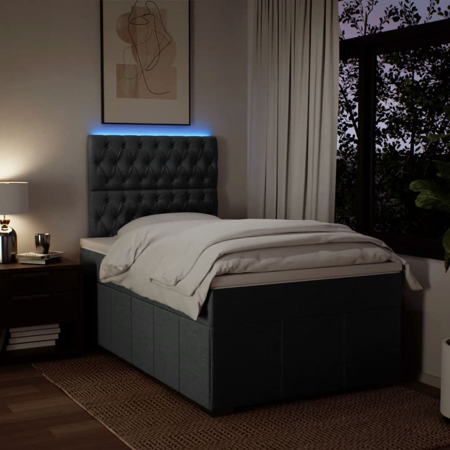 Boxspring met matras stof taupe 120x200 cm