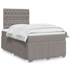Box spring with mattress fabric taupe 120x200 cm