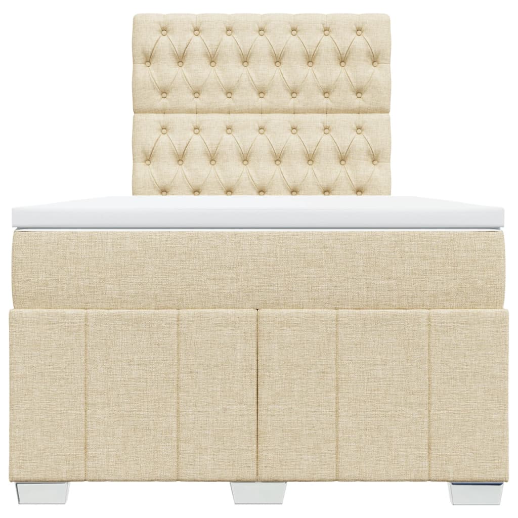 Boxspring met matras stof crèmekleurig 120x200 cm