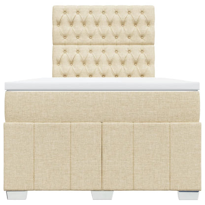 Boxspring met matras stof crèmekleurig 120x200 cm