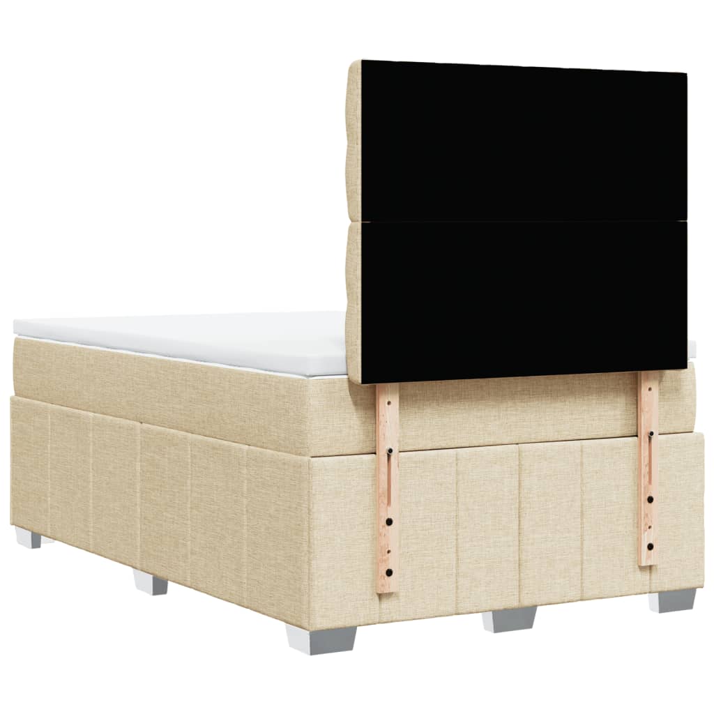 Boxspring met matras stof crèmekleurig 120x200 cm