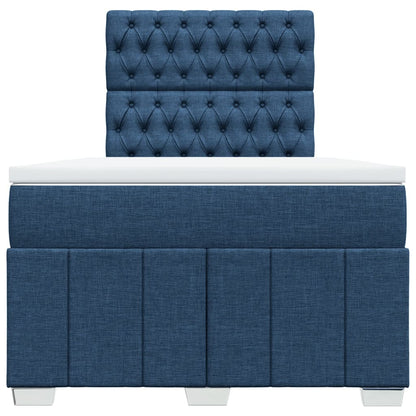 Boxspring met matras stof blauw 120x200 cm