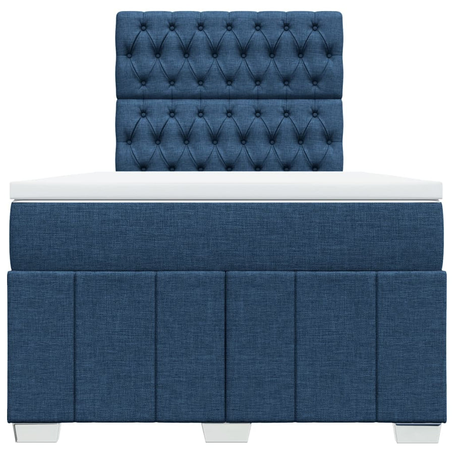 Boxspring met matras stof blauw 120x200 cm
