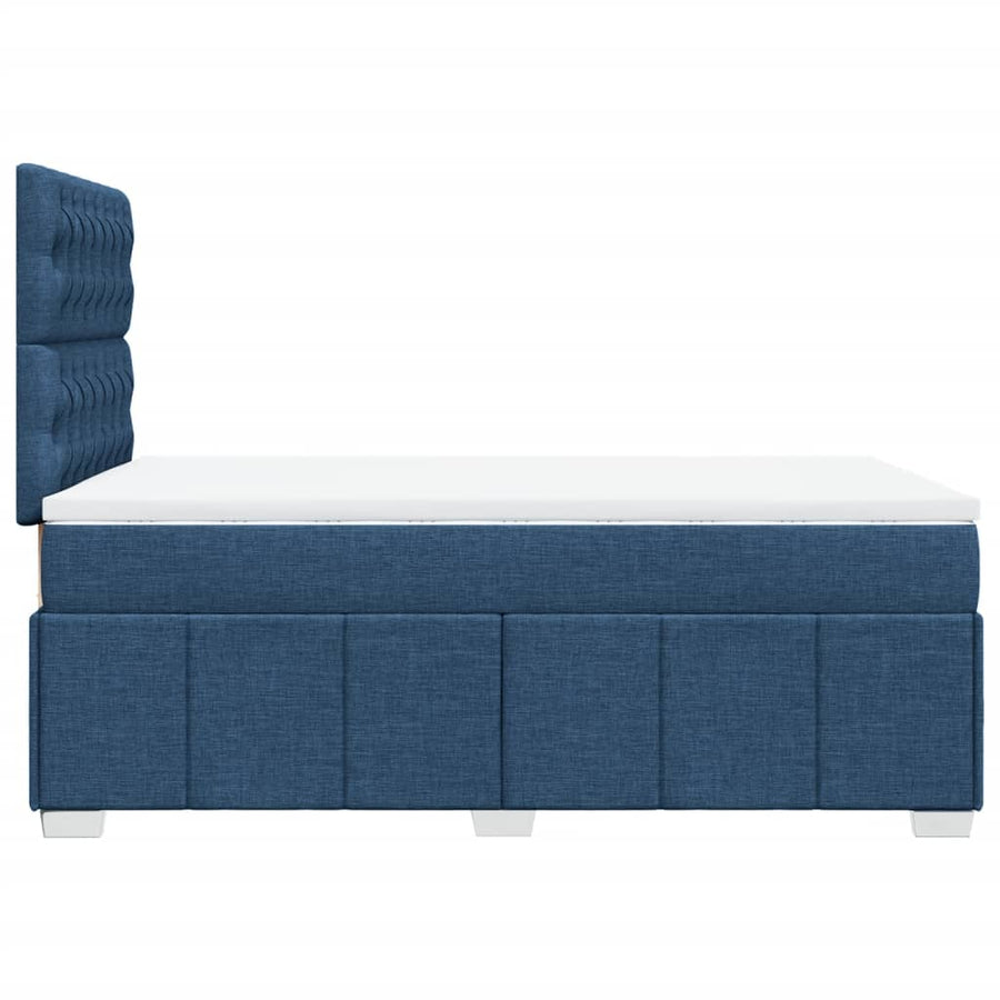 Boxspring met matras stof blauw 120x200 cm