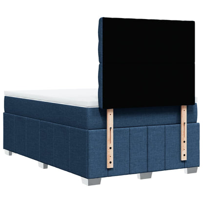 Boxspring met matras stof blauw 120x200 cm