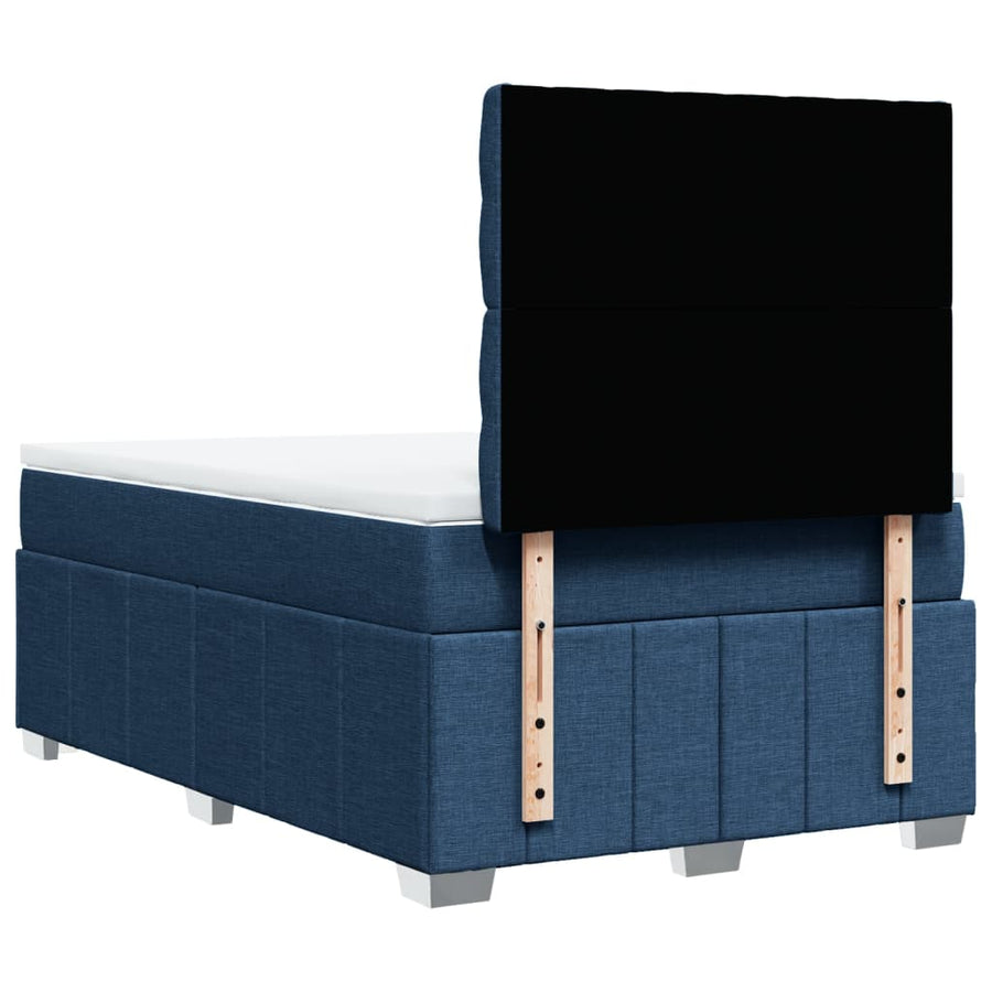 Boxspring met matras stof blauw 120x200 cm