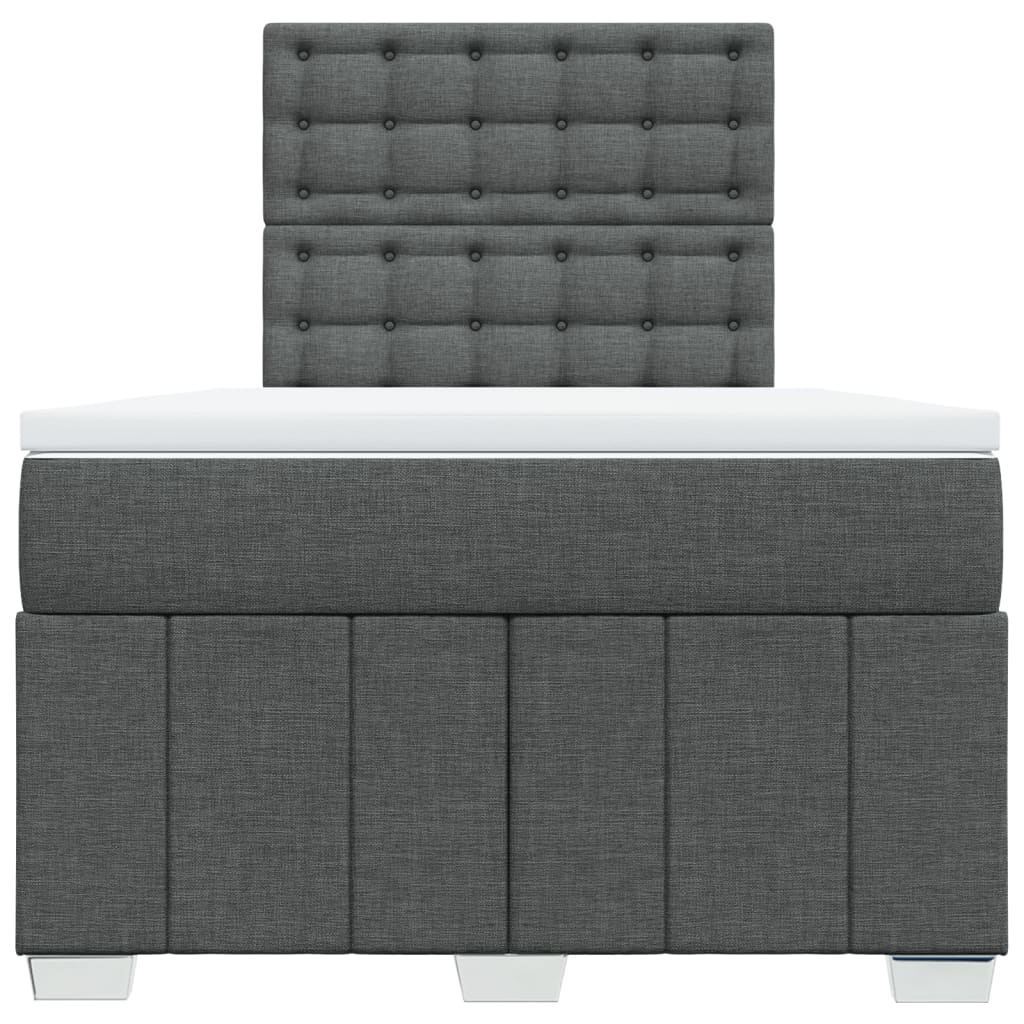 Boxspring met matras stof donkergrijs 120x200 cm