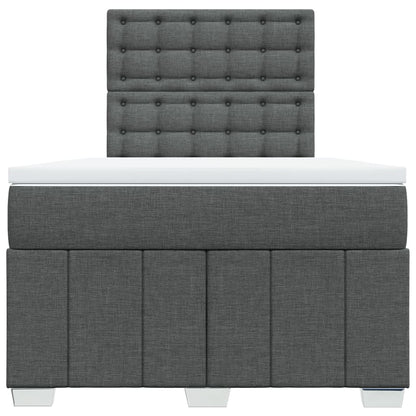 Boxspring met matras stof donkergrijs 120x200 cm