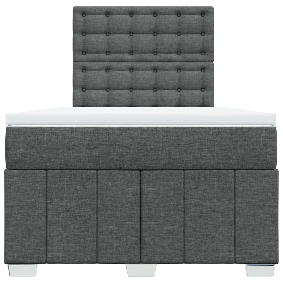 Boxspring met matras stof donkergrijs 120x200 cm