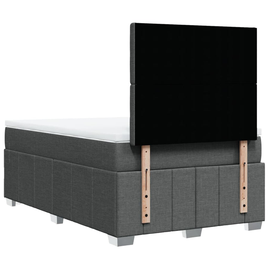 Boxspring met matras stof donkergrijs 120x200 cm