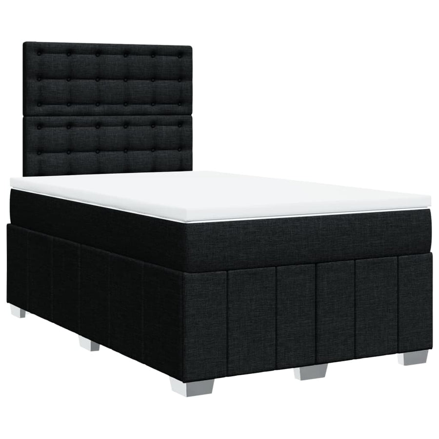 Boxspring met matras stof zwart 120x200 cm