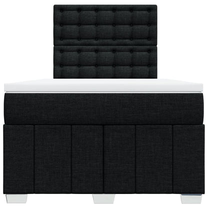 Boxspring met matras stof zwart 120x200 cm