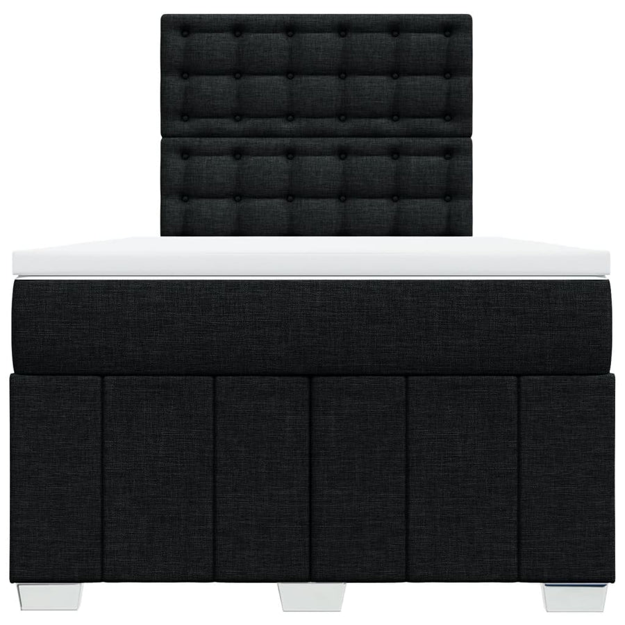Boxspring met matras stof zwart 120x200 cm