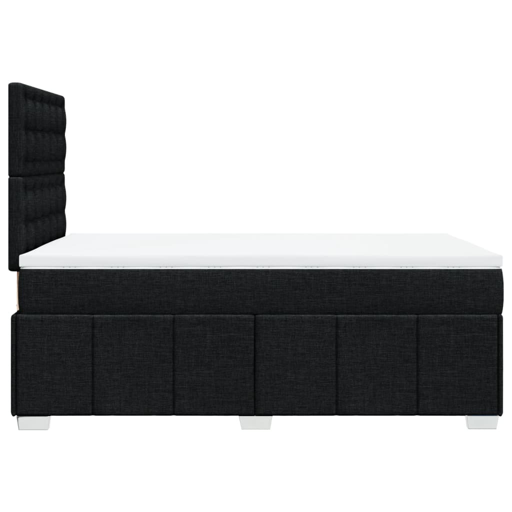Boxspring met matras stof zwart 120x200 cm