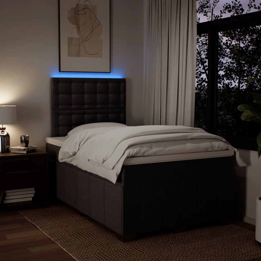 Boxspring met matras stof donkerbruin 120x200 cm