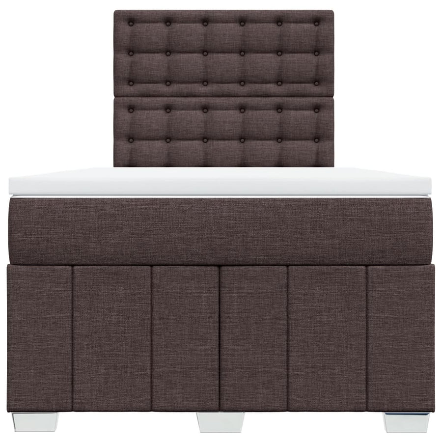 Boxspring met matras stof donkerbruin 120x200 cm