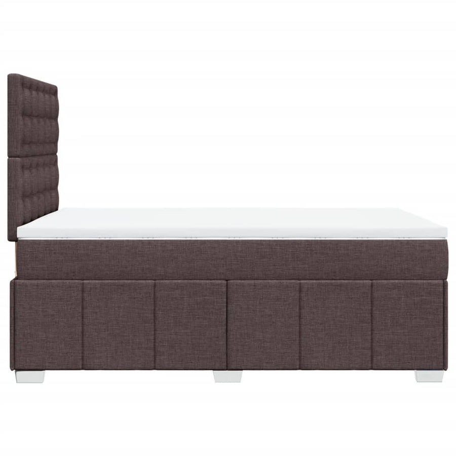 Boxspring met matras stof donkerbruin 120x200 cm