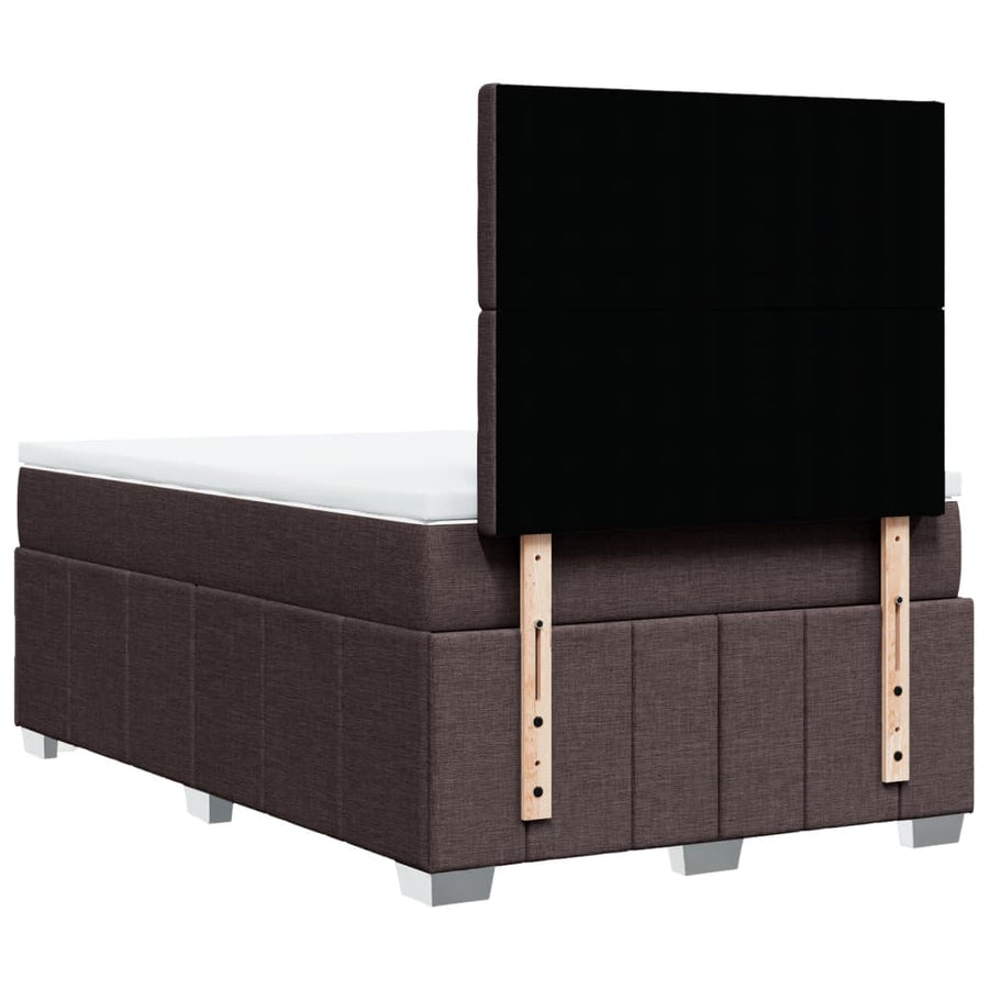 Boxspring met matras stof donkerbruin 120x200 cm