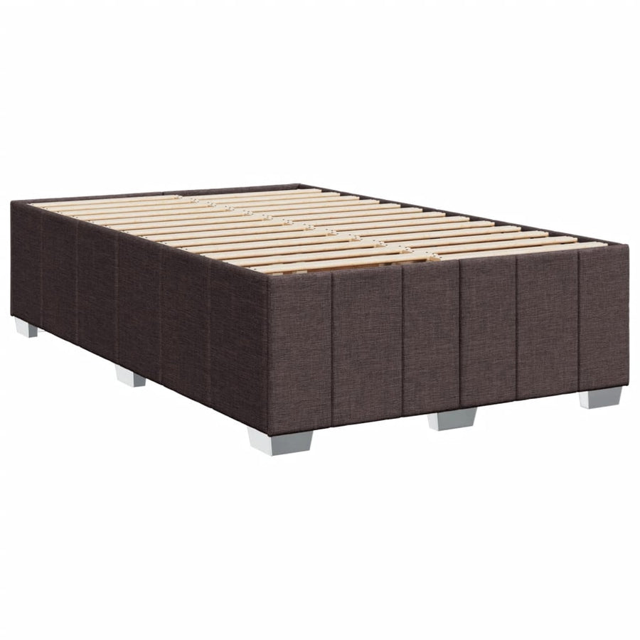 Boxspring met matras stof donkerbruin 120x200 cm