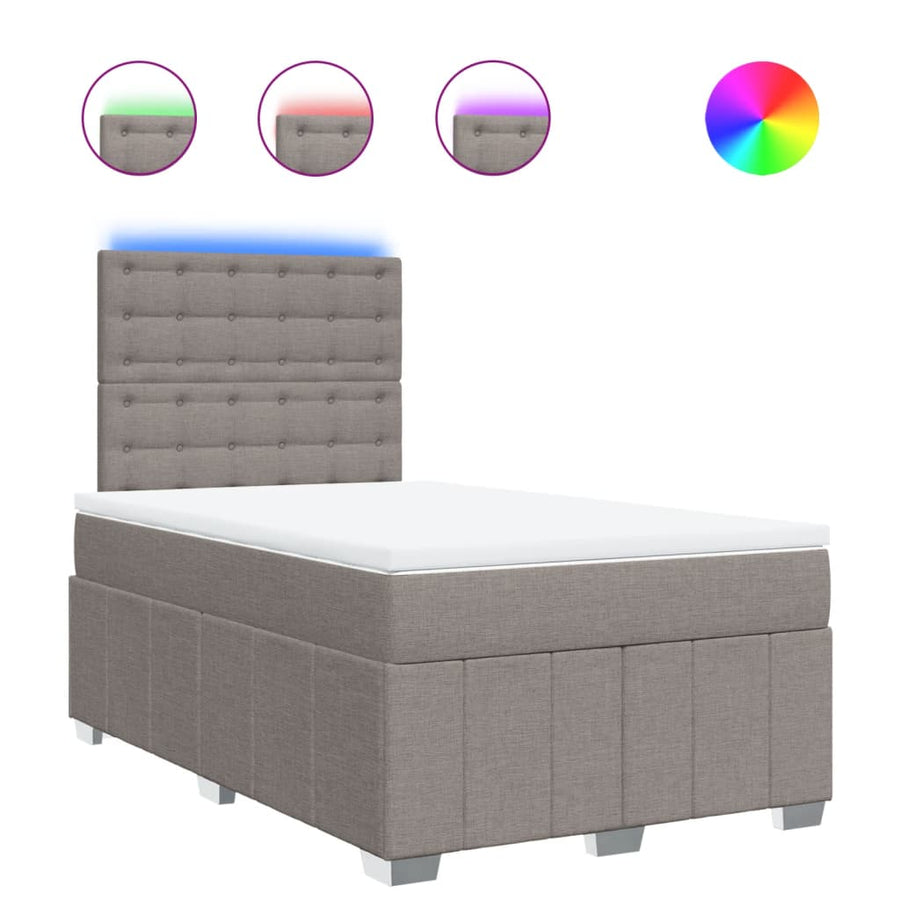 Boxspring met matras stof taupe 120x200 cm