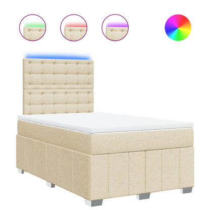 Boxspring met matras stof crèmekleurig 120x200 cm