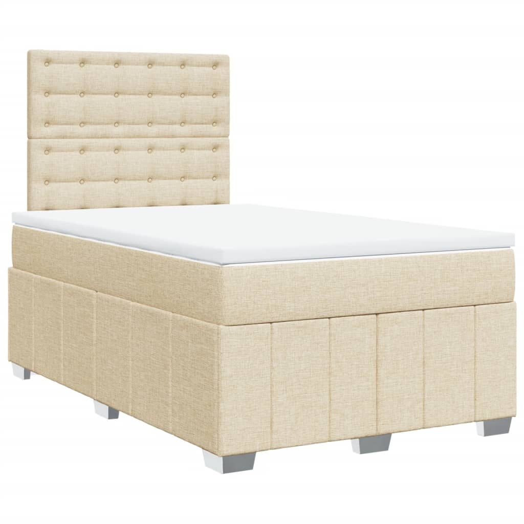 Boxspring met matras stof crèmekleurig 120x200 cm