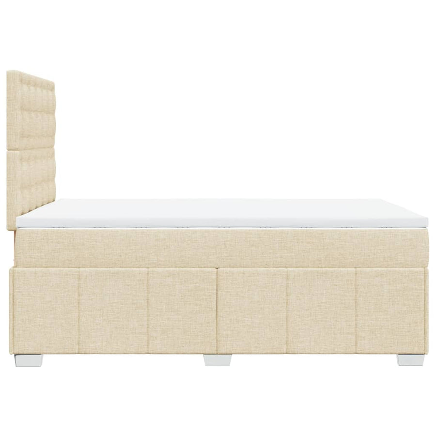 Boxspring met matras stof crèmekleurig 120x200 cm