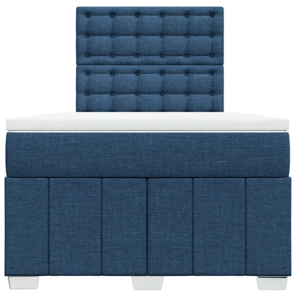 Boxspring met matras stof blauw 120x200 cm