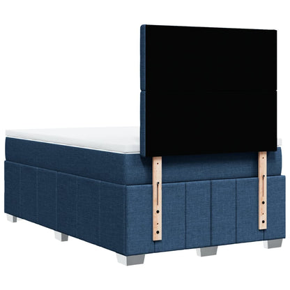 Boxspring met matras stof blauw 120x200 cm