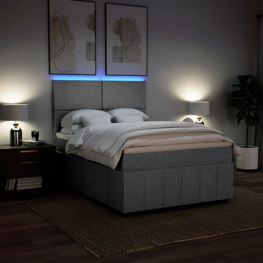 Boxspring Met Matras Stof 140 x 190 cm