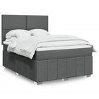 Boxspring met matras 140x190 cm grijs stof