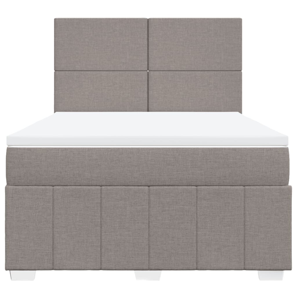Boxspring met matras stof taupe 140x190 cm