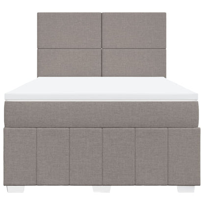 Boxspring met matras stof taupe 140x190 cm