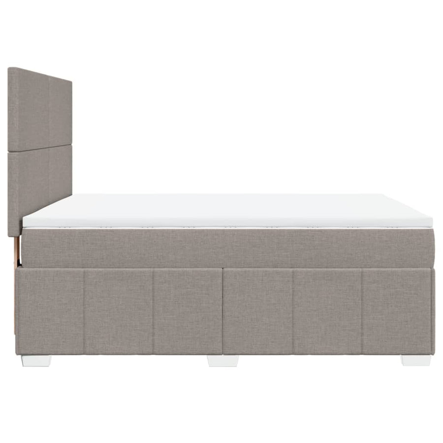 Boxspring met matras stof taupe 140x190 cm